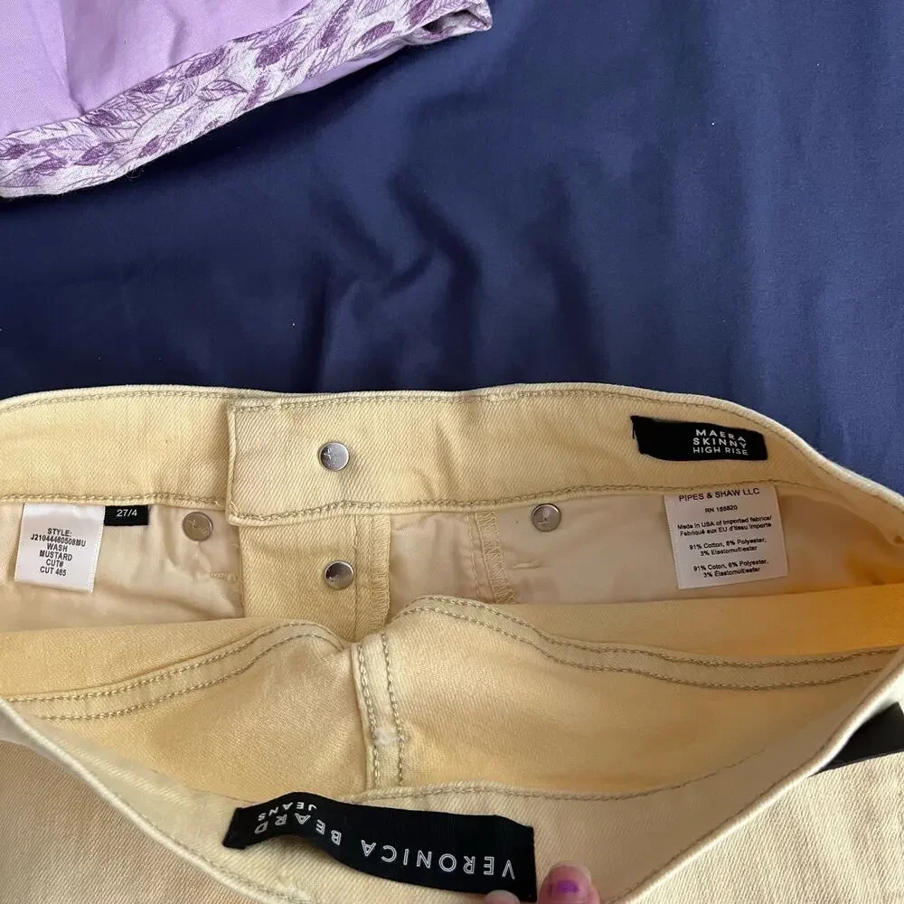 Veronica Beard Mustard Maera High Rise Skinny Jeans Size 27 / 4